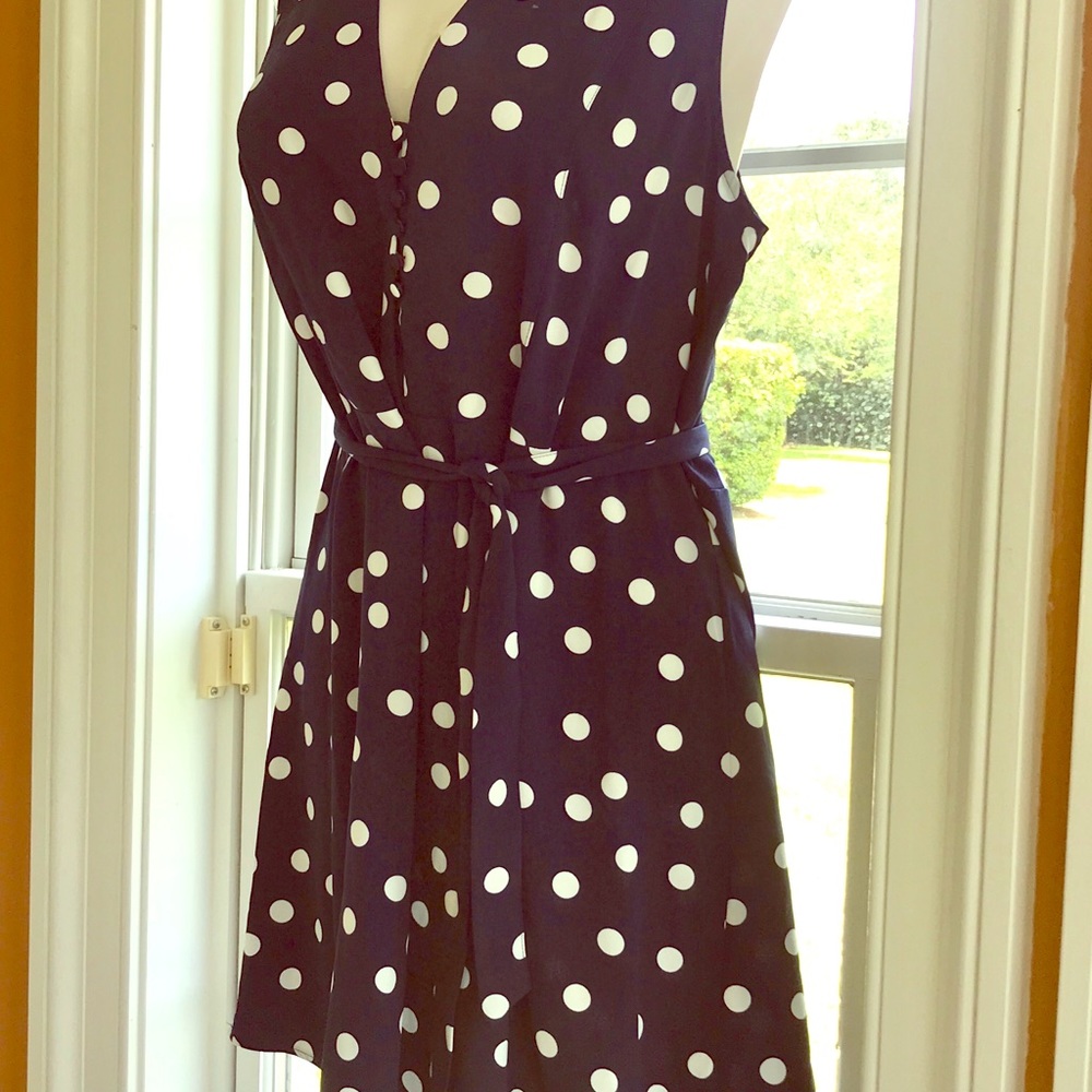 Navy Polka Dot Sundress
